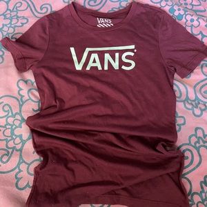 burgundy vans tee